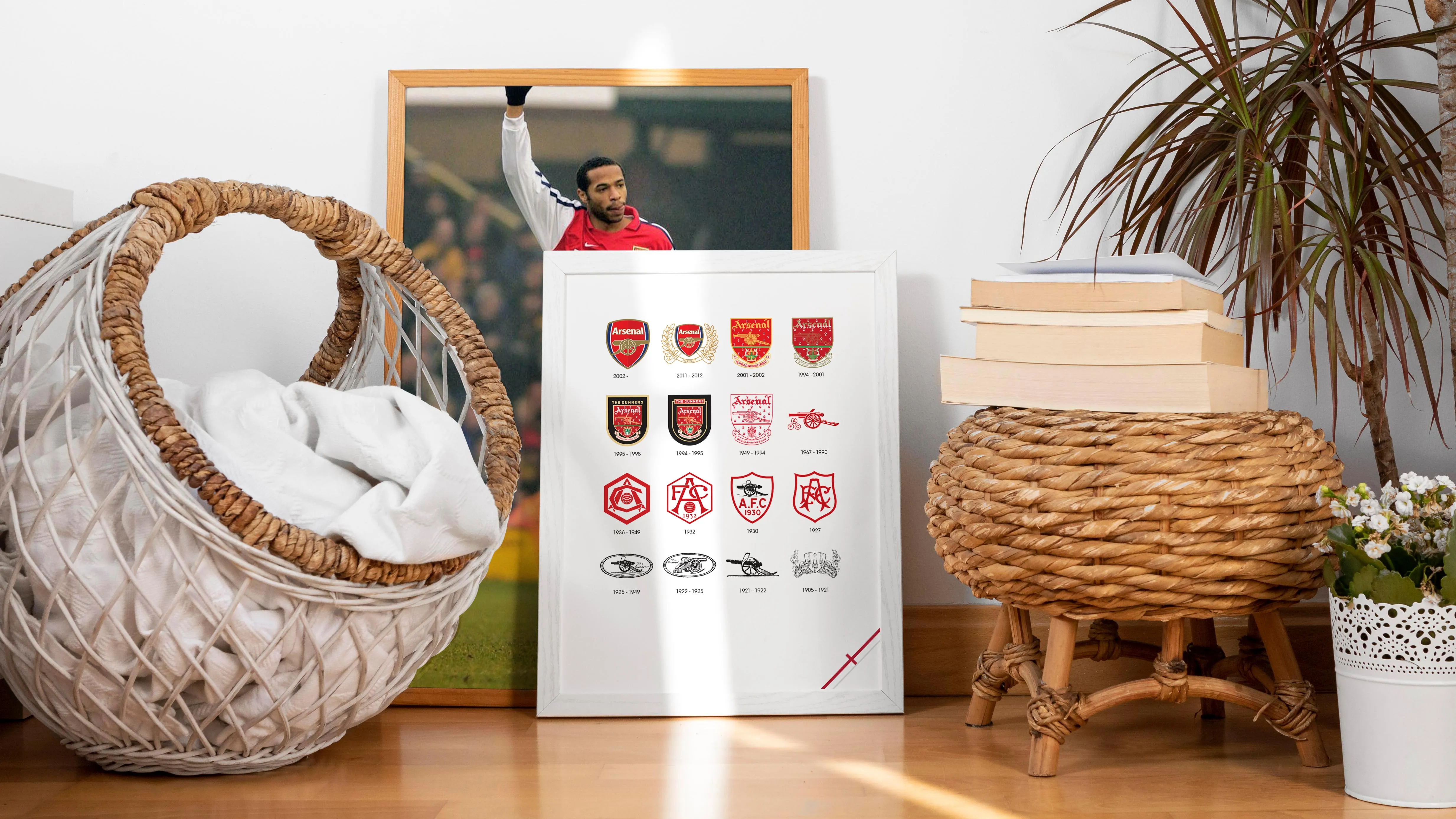 Arsenal poster in a living room